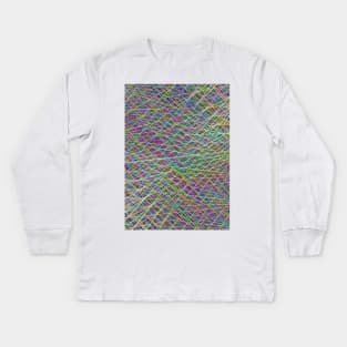 Geometric Futures #16 - Pattern Modular Synth Glitch Artwork Kids Long Sleeve T-Shirt